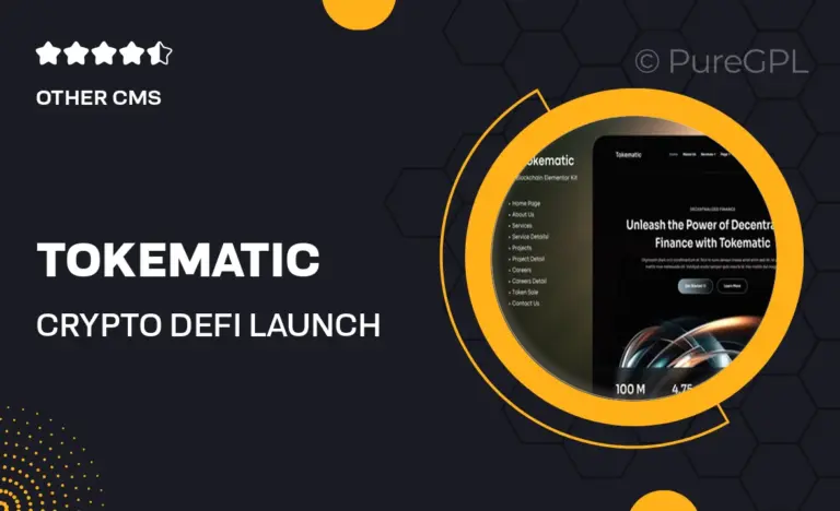 tokematic crypto defi launch elementor template kit