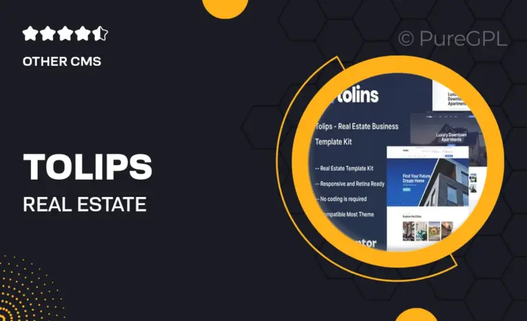 tolips real estate business elementor template kit