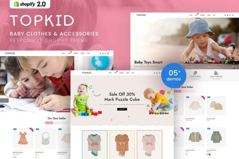 topkid baby clothes accessories shopify theme 1