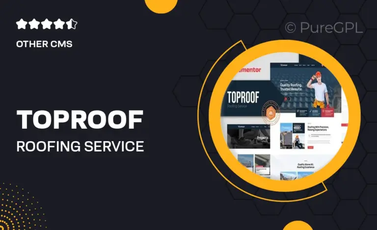 toproof roofing service elementor template kit