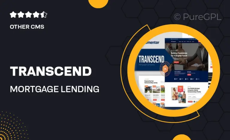 transcend mortgage lending elementor template kit