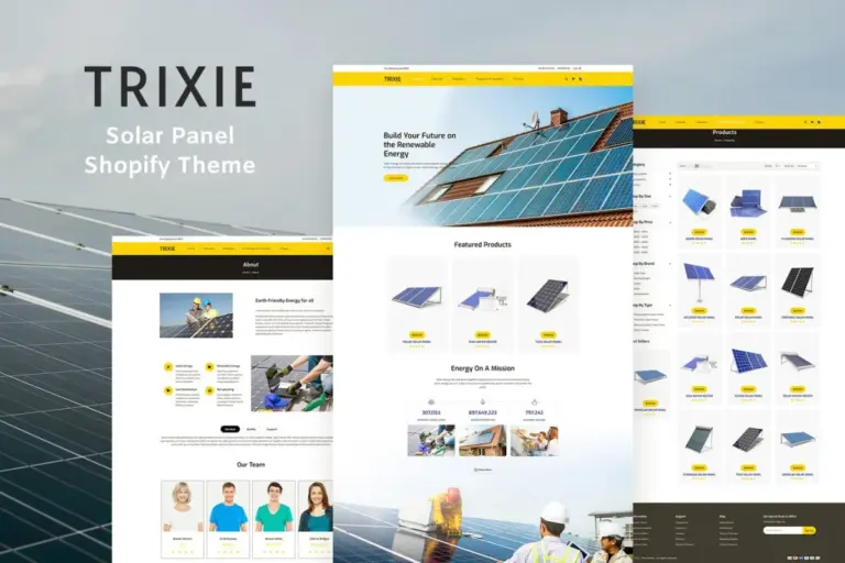 trixe solar responsive shopify template 1