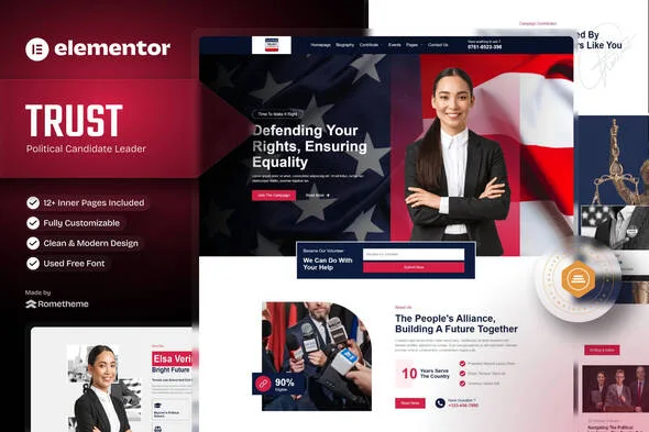 Trust – Political Candidate Leader Elementor Template Kit