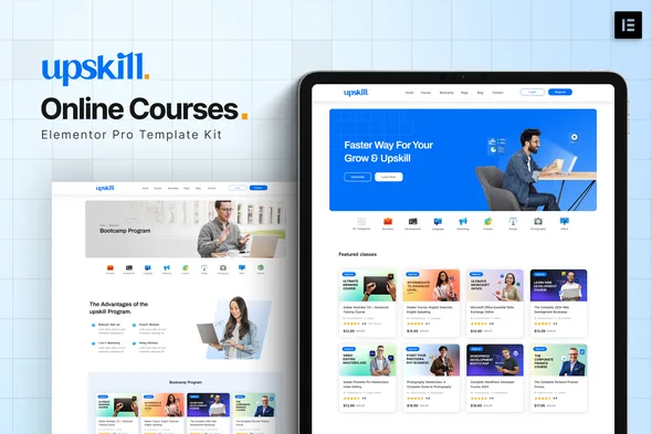 Upskill – Online Course Elementor Pro Template Kit