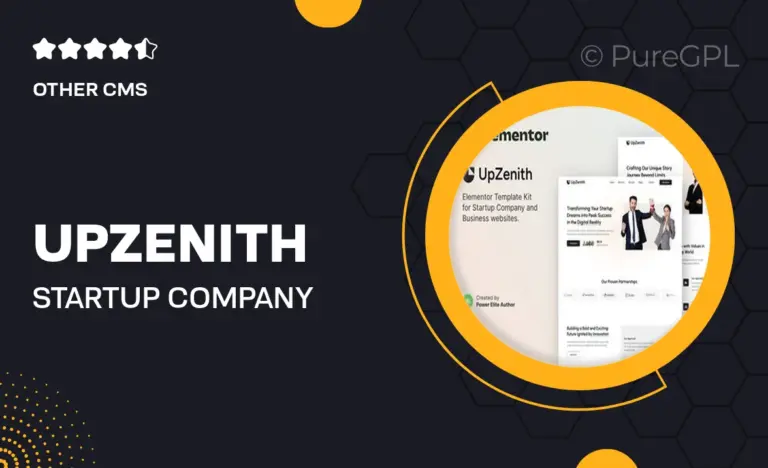 upzenith startup company business elementor template kit