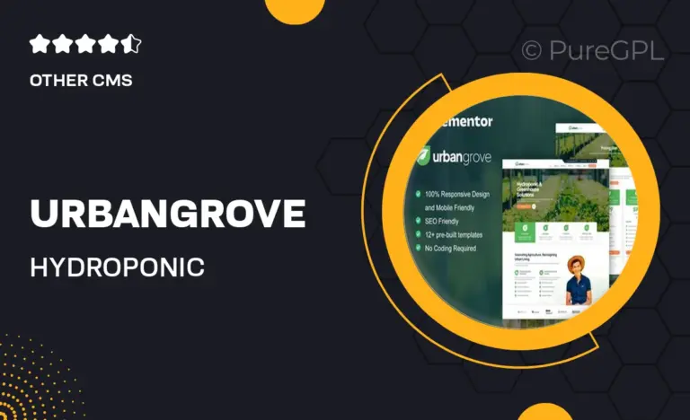 urbangrove hydroponic agriculture elementor template kit