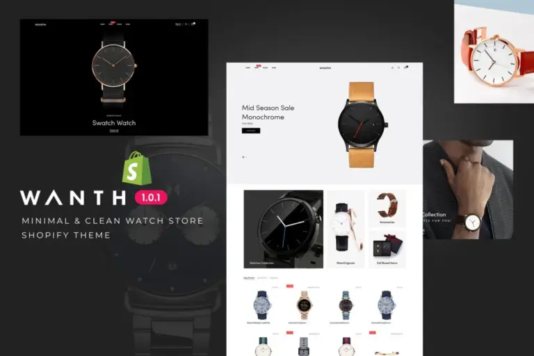 wanth minimal clean watch store shopify theme 1