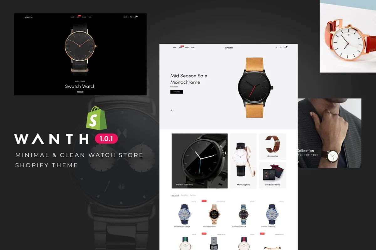 Wanth – Minimal & Clean Watch Store Shopify Theme