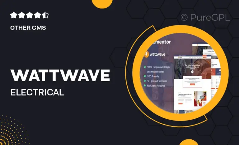 wattwave electrical installation maintenance service elementor pro template kit