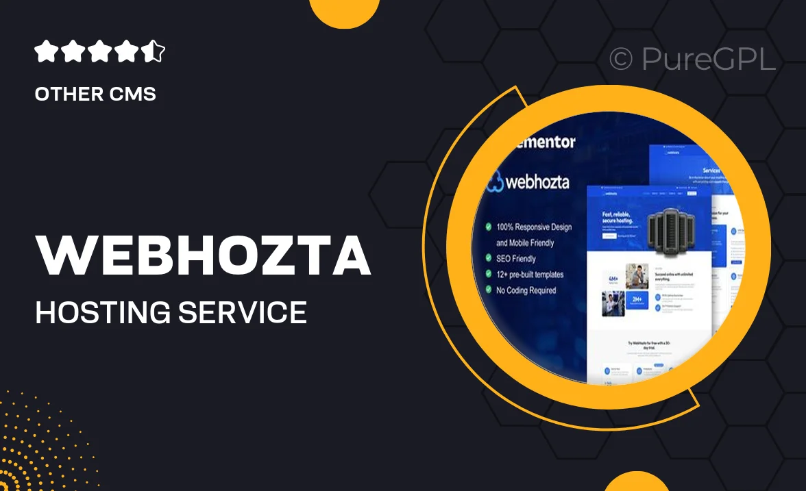 WebHozta – Hosting Service Elementor Template Kit