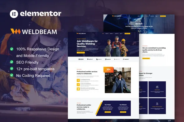 WeldBeam – Welding Services & Industrial Elementor Template Kit