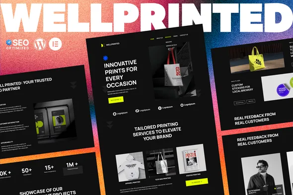 wellprinted print service elementor template kit 1