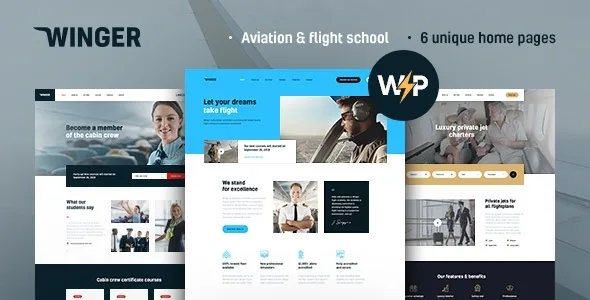 winger aviation flight school wordpress theme 1