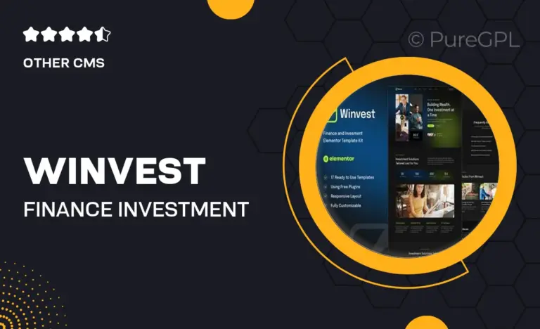 winvest finance investment elementor template kit