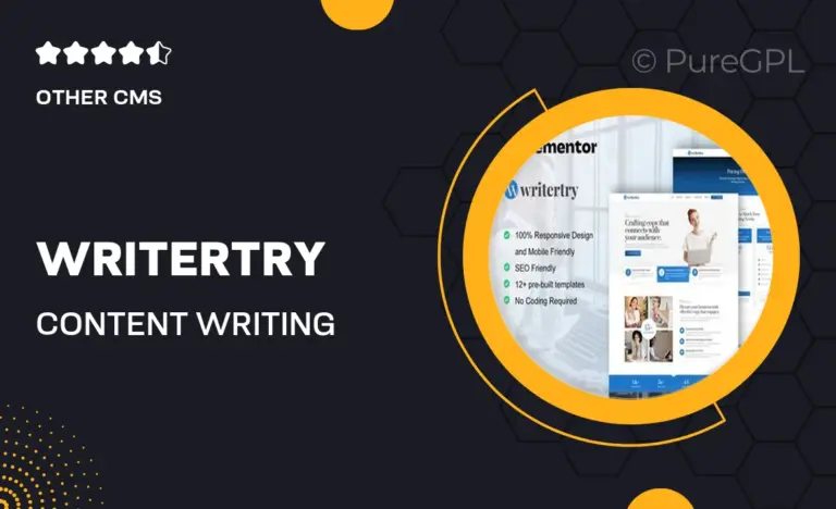 writertry content writing service agency elementor kit