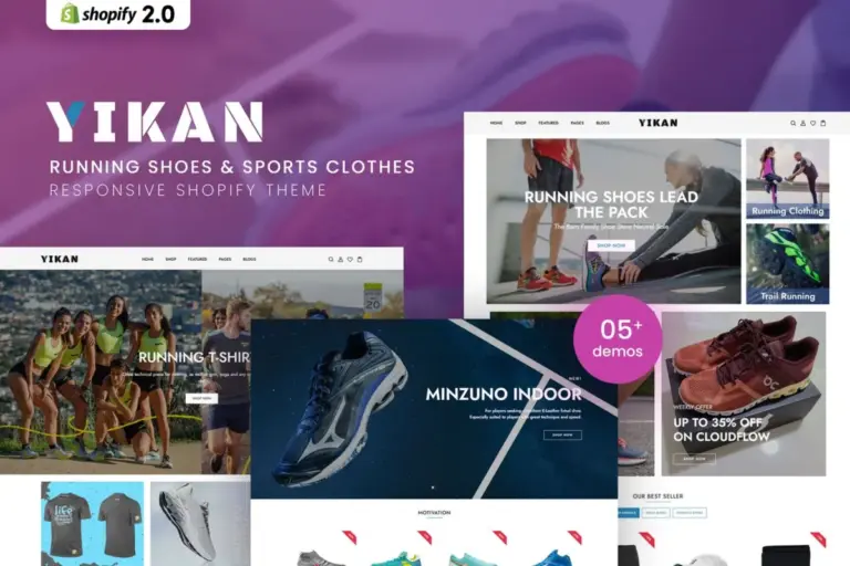 yikan running shoes sports shopify theme 1
