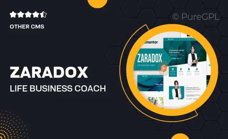 zaradox life business coach elementor template kit