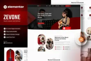 Zevone – Music Lessons & School Elementor Template Kit