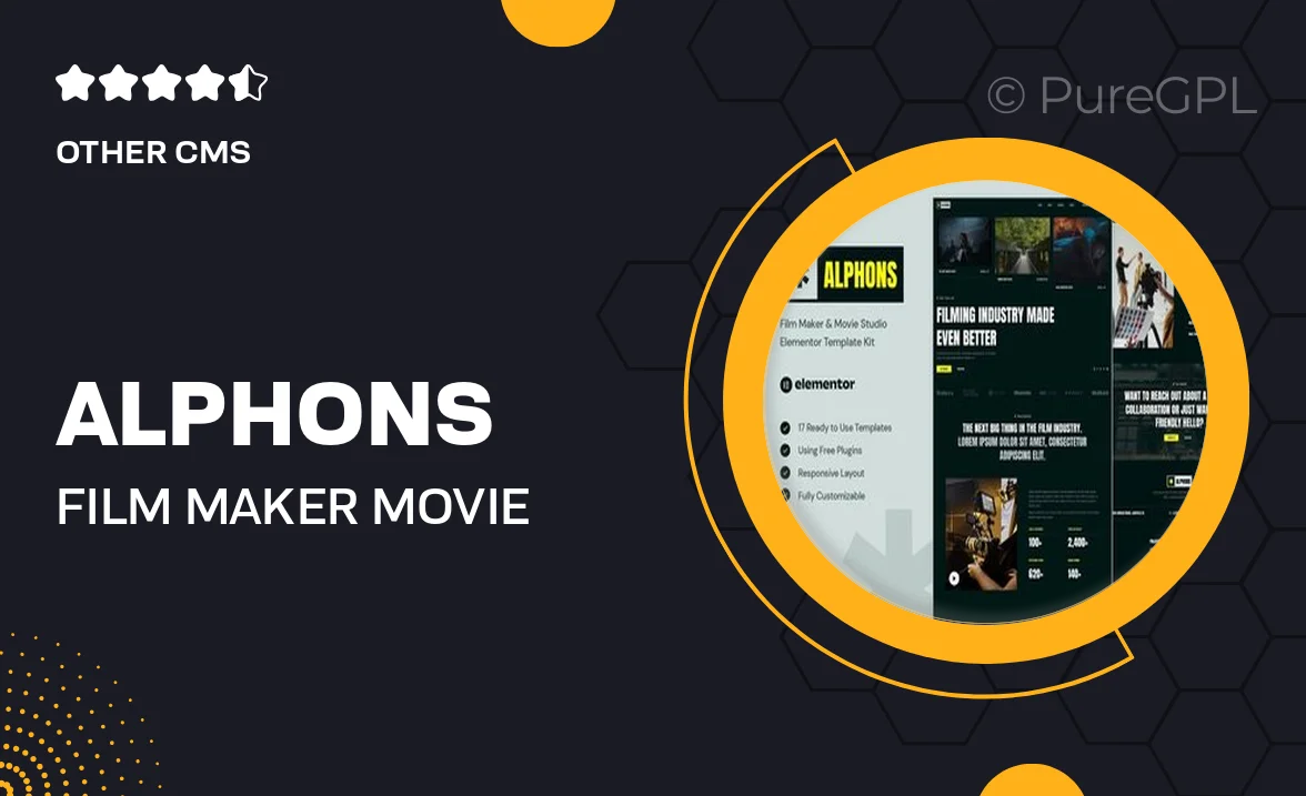 Alphons – Film Maker & Movie Studio Elementor Template Kit