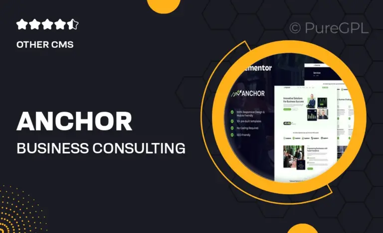 anchor business consulting elementor template kit
