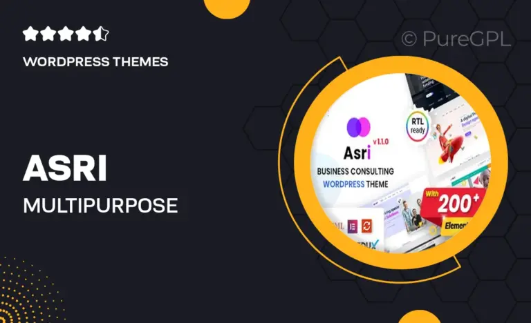 asri multi purpose elementor wordpress theme