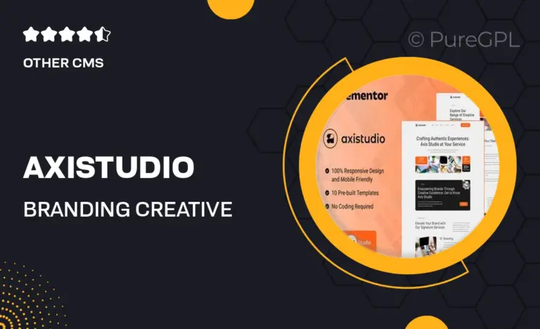 axistudio branding creative studio elementor template kit