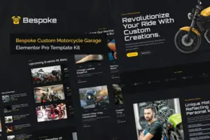 Bespoke – Custom Motorcycle Garage Elementor Pro Template Kit