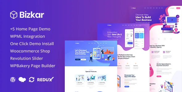 bizkar creative agency wordpress theme 1