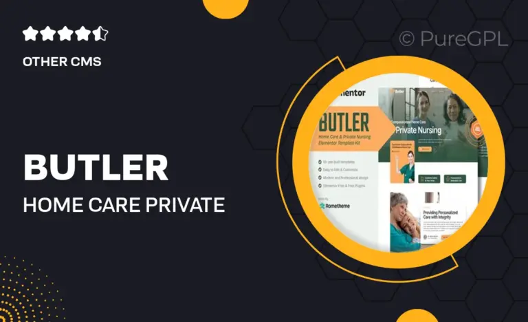 butler home care private nursing elementor template kit