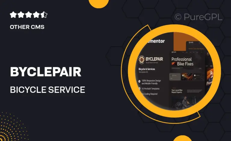byclepair bicycle service elementor template kit