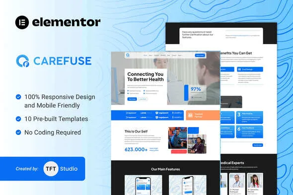 carefuse ai health app elementor template kit 1