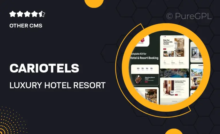 cariotels luxury hotel resort elementor template kit