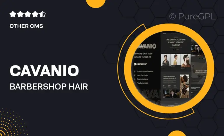 cavanio barbershop hair studio elementor template kit