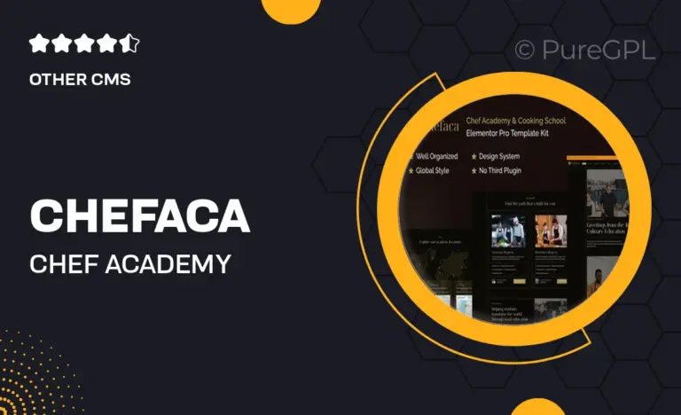chefaca chef academy cooking school elementor pro template kit