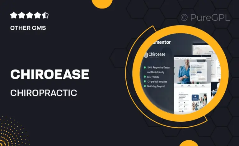 chiroease chiropractic physiotherapy elementor template kit
