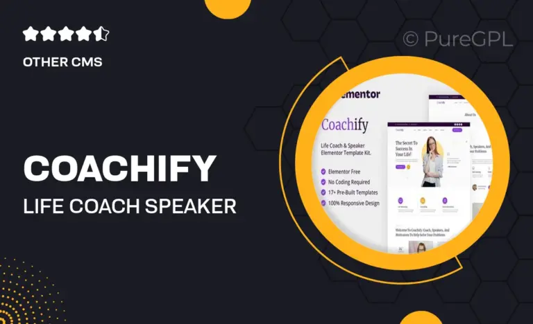 coachify life coach speaker elementor template kit