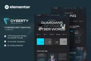Cyberty – Cyber Security Service Elementor Template Kit
