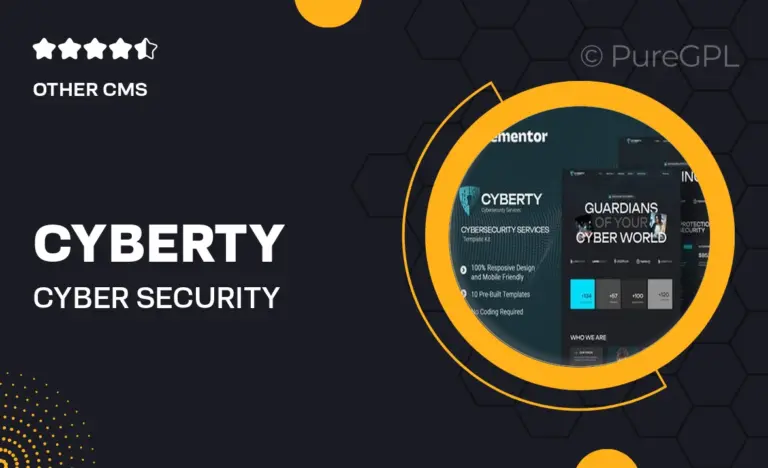 cyberty cyber security service elementor template kit