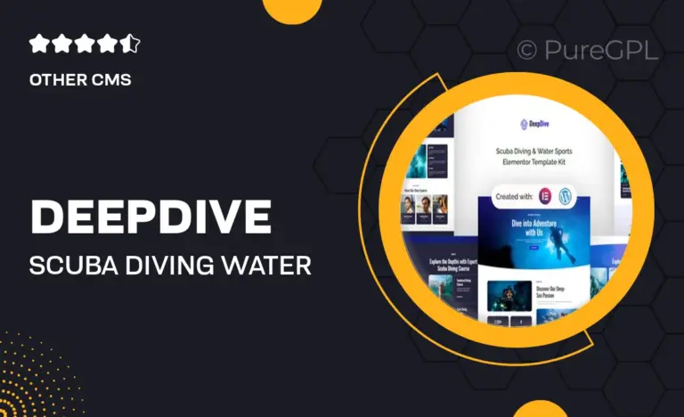 deepdive scuba diving water sports elementor template kit