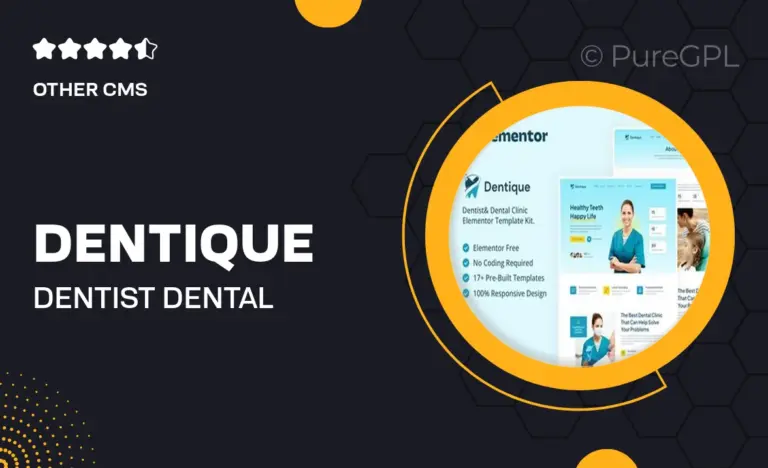 dentique dentist dental clinic elementor template kit
