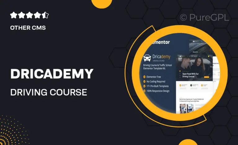 dricademy driving course traffic school elementor template kit