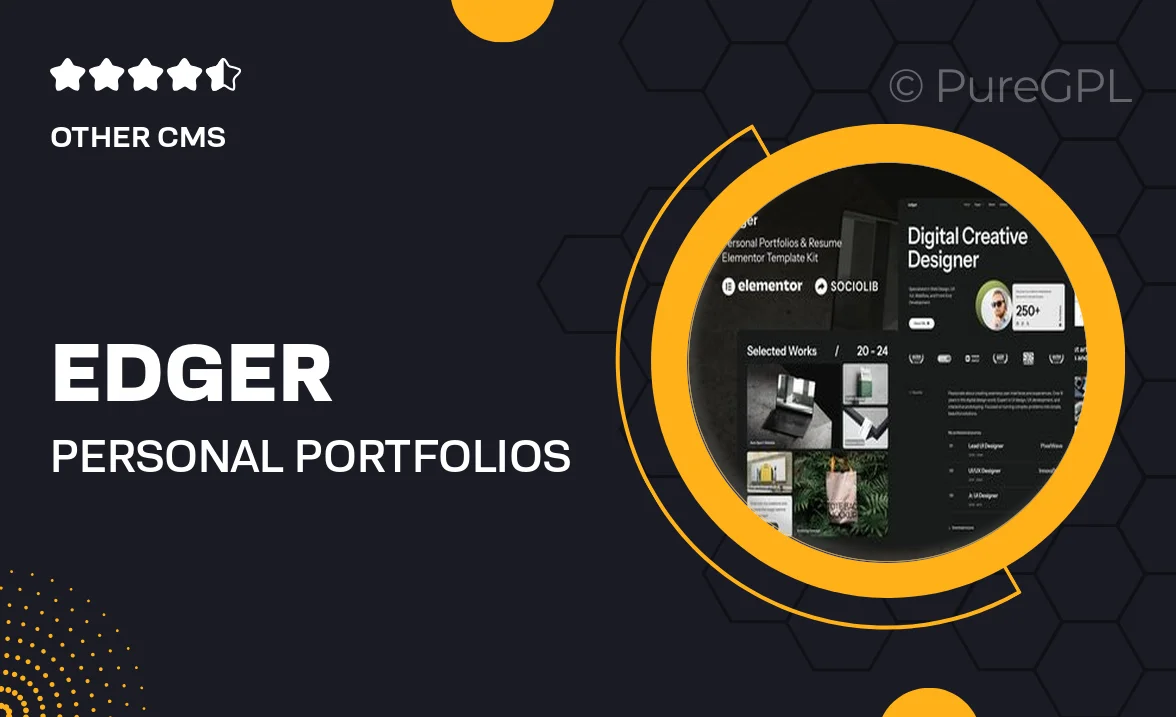 Edger – Personal Portfolios & Resume Elementor Template Kit