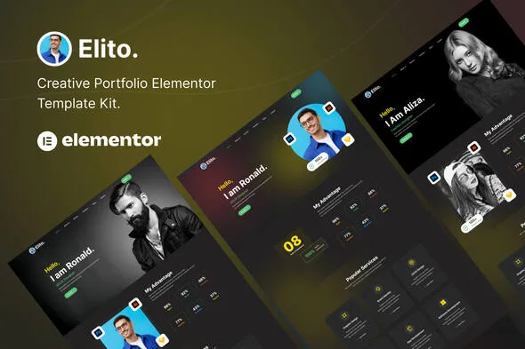 elito creative portfolio elementor template kit 1