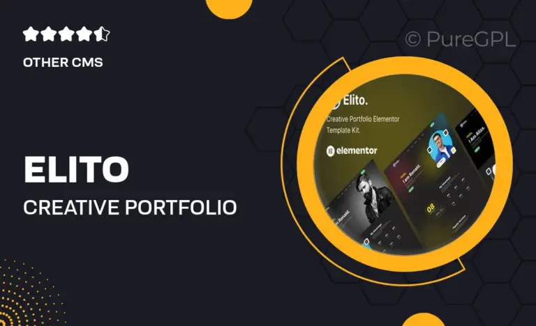 elito creative portfolio elementor template kit