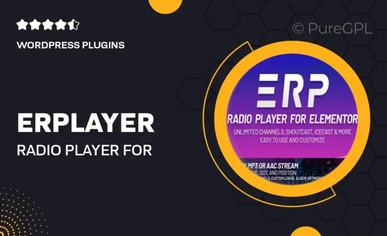 erplayer radio player for elementor supporting icecast shoutcast and more