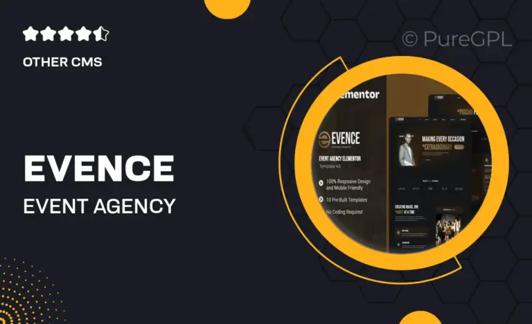 evence event agency elementor template kit