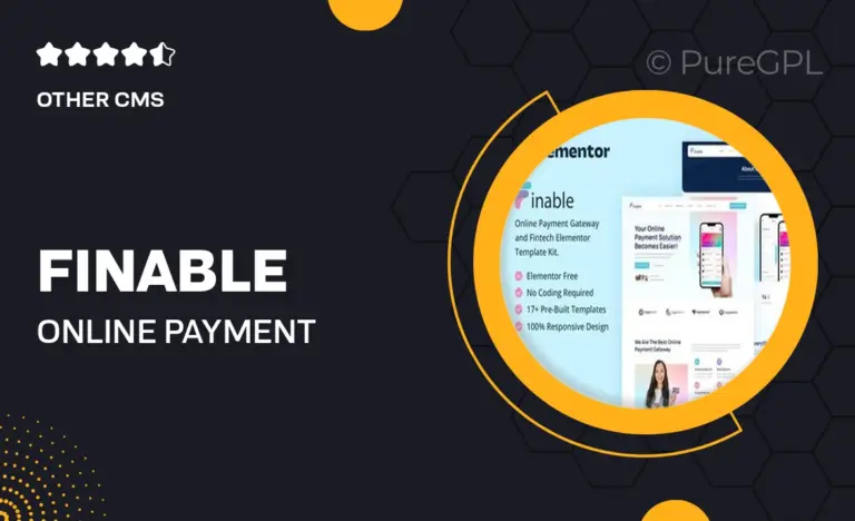 finable online payment gateway fintech elementor template kit