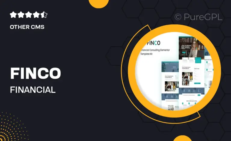 finco financial consulting elementor template kit