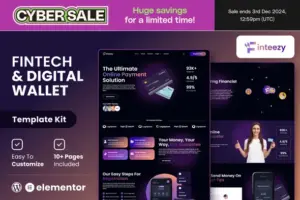 Finteezy – Fintech Startup & Digital Wallet Elementor Template Kit