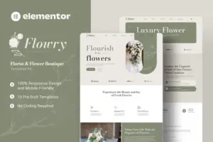 Flowry – Florist & Flower Boutique Elementor Template Kit
